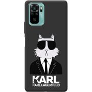 Черный чехол BoxFace Xiaomi Redmi Note 10/ Note 10S Cat in Black