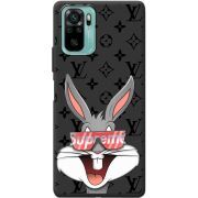 Черный чехол BoxFace Xiaomi Redmi Note 10/ Note 10S looney bunny