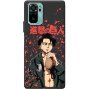 Черный чехол BoxFace Xiaomi Redmi Note 10/ Note 10S Атака Титанов Леви