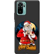 Черный чехол BoxFace Xiaomi Redmi Note 10/ Note 10S Cool Santa