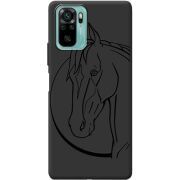Черный чехол BoxFace Xiaomi Redmi Note 10/ Note 10S Horse