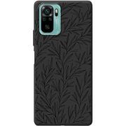 Черный чехол BoxFace Xiaomi Redmi Note 10/ Note 10S Leaves