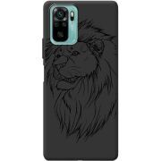 Черный чехол BoxFace Xiaomi Redmi Note 10/ Note 10S Lion