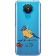 Прозрачный чехол BoxFace Nokia 1.4 Синиця і калина