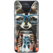 Чехол BoxFace Nokia G10 Енот с банкой