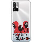 Прозрачный чехол BoxFace Xiaomi Redmi Note 10 5G siquid game люди в красном