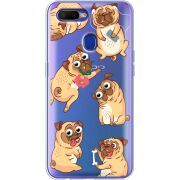 Прозрачный чехол BoxFace OPPO A12 с 3D-глазками Pug
