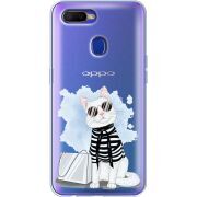 Прозрачный чехол BoxFace OPPO A12 Cat Style