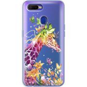 Прозрачный чехол BoxFace OPPO A12 Colorful Giraffe