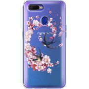 Чехол BoxFace со стразами BoxFace OPPO A12 Swallows and Bloom