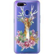 Чехол BoxFace со стразами BoxFace OPPO A12 Deer with flowers