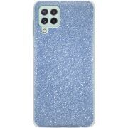 Чехол с блёстками Samsung A225 Galaxy A22 Голубой