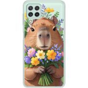 Прозрачный чехол BoxFace Samsung M325F Galaxy M32 Капибара з квітами