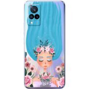 Прозрачный чехол Uprint Vivo V21 Blue Hair
