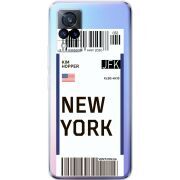 Прозрачный чехол Uprint Vivo V21 Ticket New York