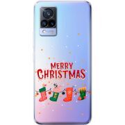 Прозрачный чехол Uprint Vivo V21 Merry Christmas