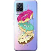 Прозрачный чехол Uprint Vivo V21 Donuts