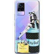 Прозрачный чехол Uprint Vivo V21E City Girl