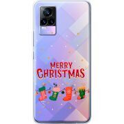 Прозрачный чехол Uprint Vivo V21E Merry Christmas
