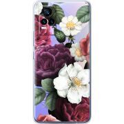 Прозрачный чехол Uprint Vivo V21E Floral Dark Dreams