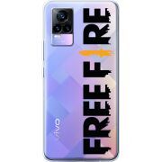 Прозрачный чехол Uprint Vivo V21E Free Fire Black Logo