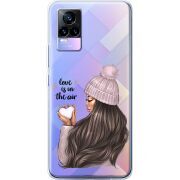 Прозрачный чехол Uprint Vivo V21E love is in the air