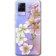 Прозрачный чехол Uprint Vivo V21E Cherry Blossom
