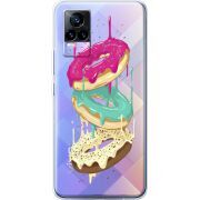 Прозрачный чехол Uprint Vivo V21E Donuts