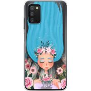 Прозрачный чехол BoxFace Samsung Galaxy A03s (A037) Blue Hair