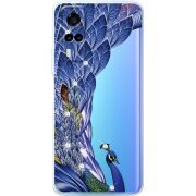 Чехол со стразами Vivo Y31 Peafowl