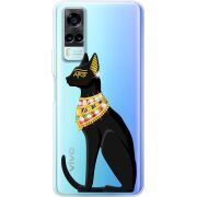 Чехол со стразами Vivo Y31 Egipet Cat