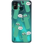 Прозрачный чехол BoxFace Tecno Spark 6 Go с 3D-глазками HIYA