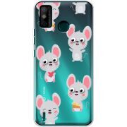 Прозрачный чехол BoxFace Tecno Spark 6 Go с 3D-глазками Mouse