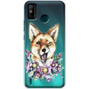 Прозрачный чехол BoxFace Tecno Spark 6 Go Winking Fox