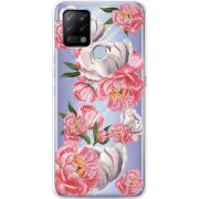 Прозрачный чехол BoxFace Tecno POVA Peony Watercolor Style