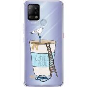 Прозрачный чехол BoxFace Tecno POVA Segull in Cofee Pool