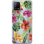 Прозрачный чехол BoxFace Tecno POVA Tropical Flowers