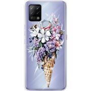 Чехол со стразами BoxFace Tecno POVA Ice Cream Flowers