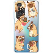 Прозрачный чехол BoxFace Xiaomi Redmi 10 с 3D-глазками Pug