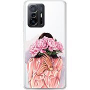 Прозрачный чехол BoxFace Xiaomi 11T / 11T Pro Девушка с Пионами