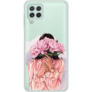 Прозрачный чехол BoxFace Samsung Galaxy M22 (M225)  Девушка с Пионами