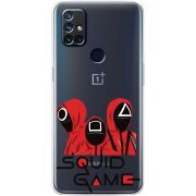 Прозрачный чехол BoxFace OnePlus Nord N10 siquid game люди в красном