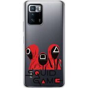 Прозрачный чехол BoxFace Xiaomi Poco X3 GT siquid game люди в красном