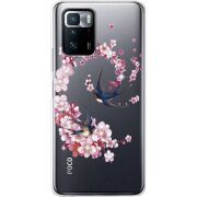 Чехол со стразами BoxFace Xiaomi Poco X3 GT Swallows and Bloom