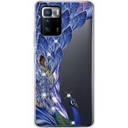 Чехол со стразами BoxFace Xiaomi Poco X3 GT Peafowl