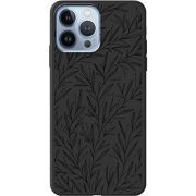 Черный чехол BoxFace Apple iPhone 13 Pro Max Leaves