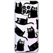 Прозрачный чехол BoxFace Huawei Nova 8i с 3D-глазками Black Kitty