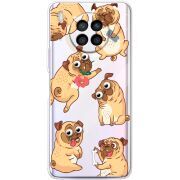 Прозрачный чехол BoxFace Huawei Nova 8i с 3D-глазками Pug