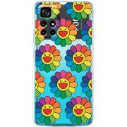 Прозрачный чехол BoxFace Xiaomi Poco M4 Pro 5G Hippie Flowers