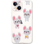 Прозрачный чехол BoxFace Apple iPhone 13 mini с 3D-глазками Mouse